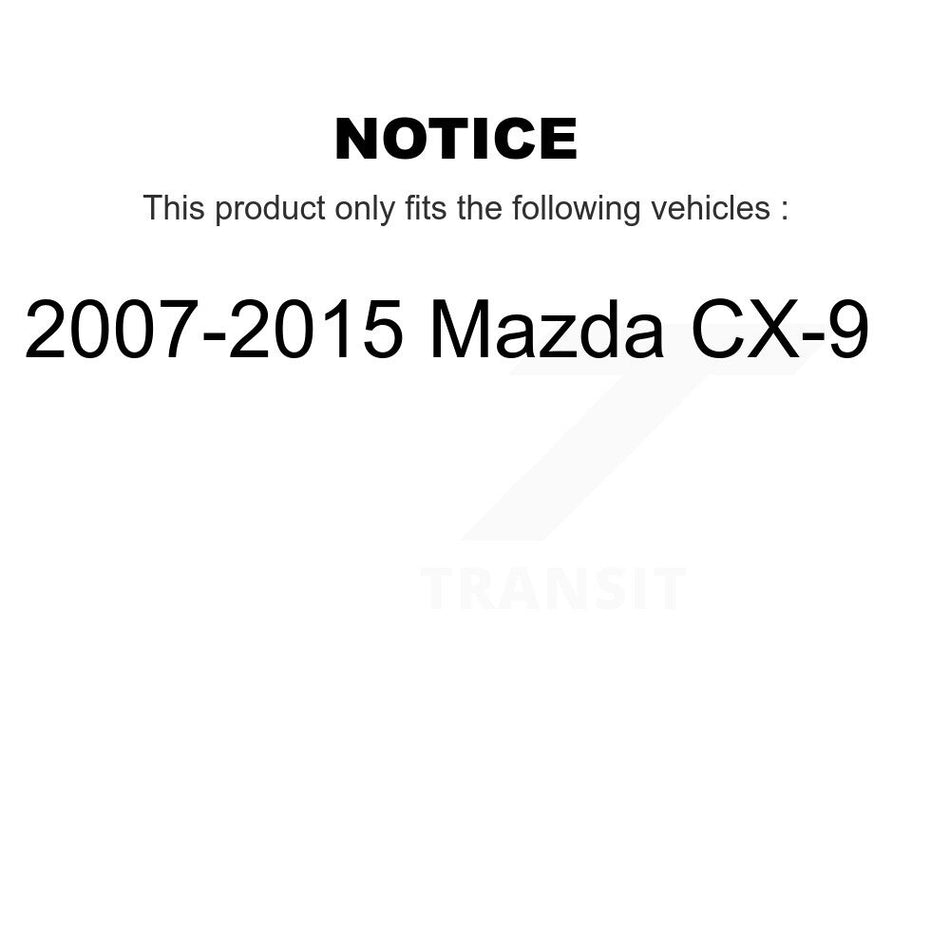 Front Coated Disc Brake Rotors And Ceramic Pads Kit For 2007-2015 Mazda CX-9 KGA-100952