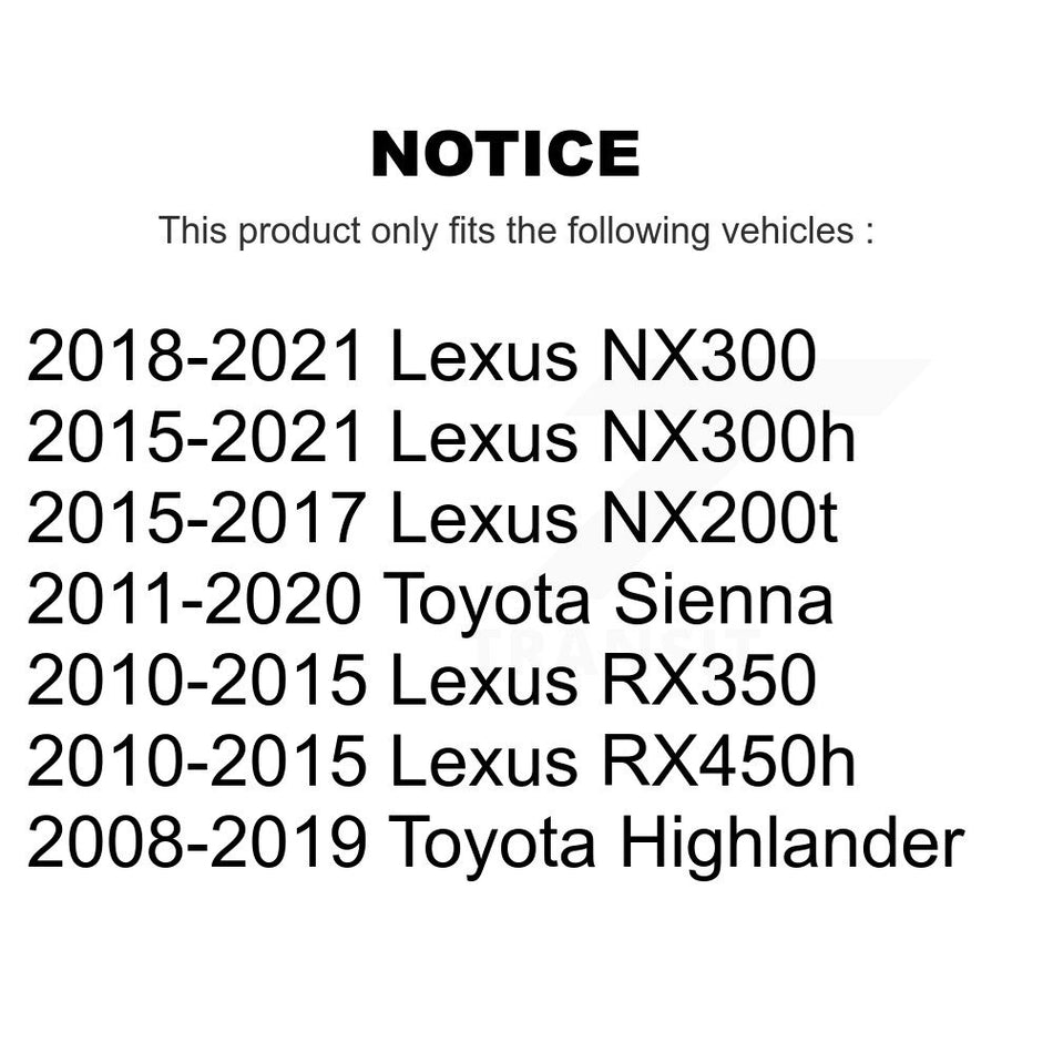 Front Coated Brake Rotor & Ceramic Pad Kit For Toyota Highlander Sienna Lexus RX350 NX300 KGA-101035
