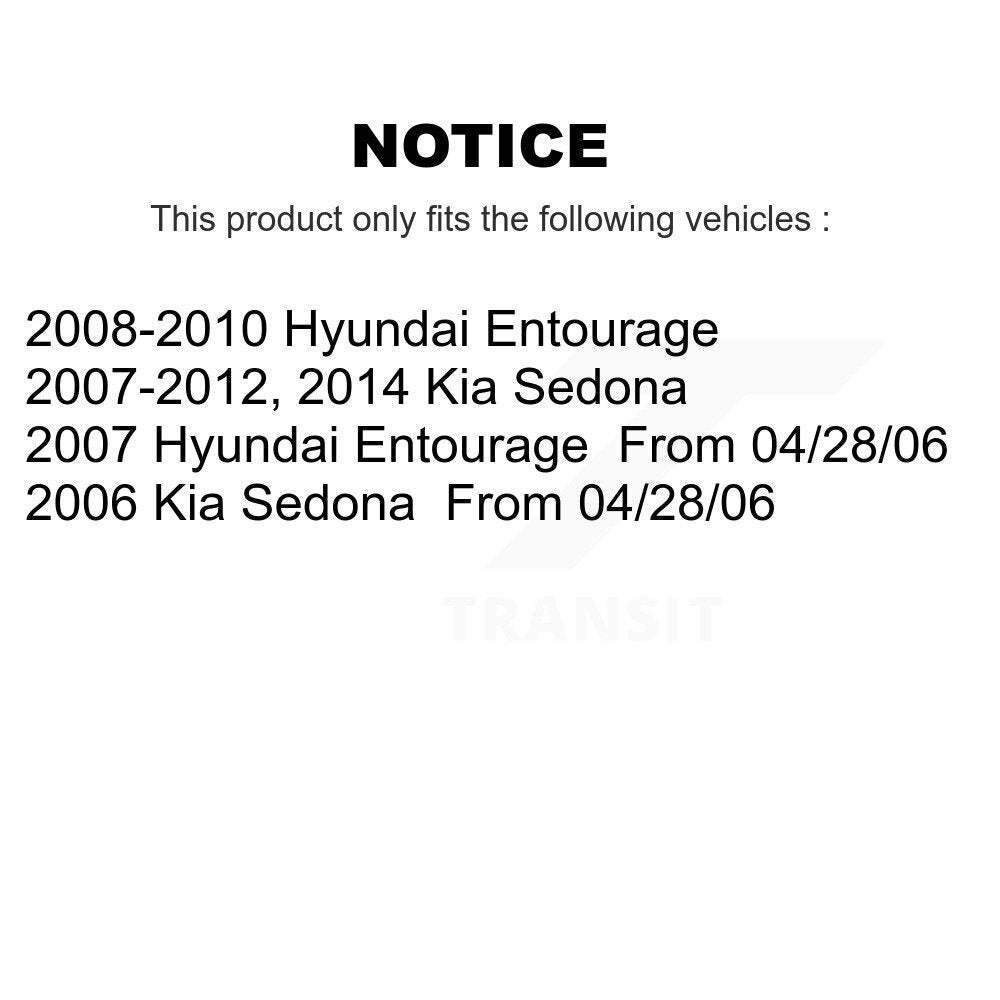 Front Rear Ceramic Pads And Coated Disc Brake Rotors Kit For Kia Sedona Hyundai Entourage KGA-101087