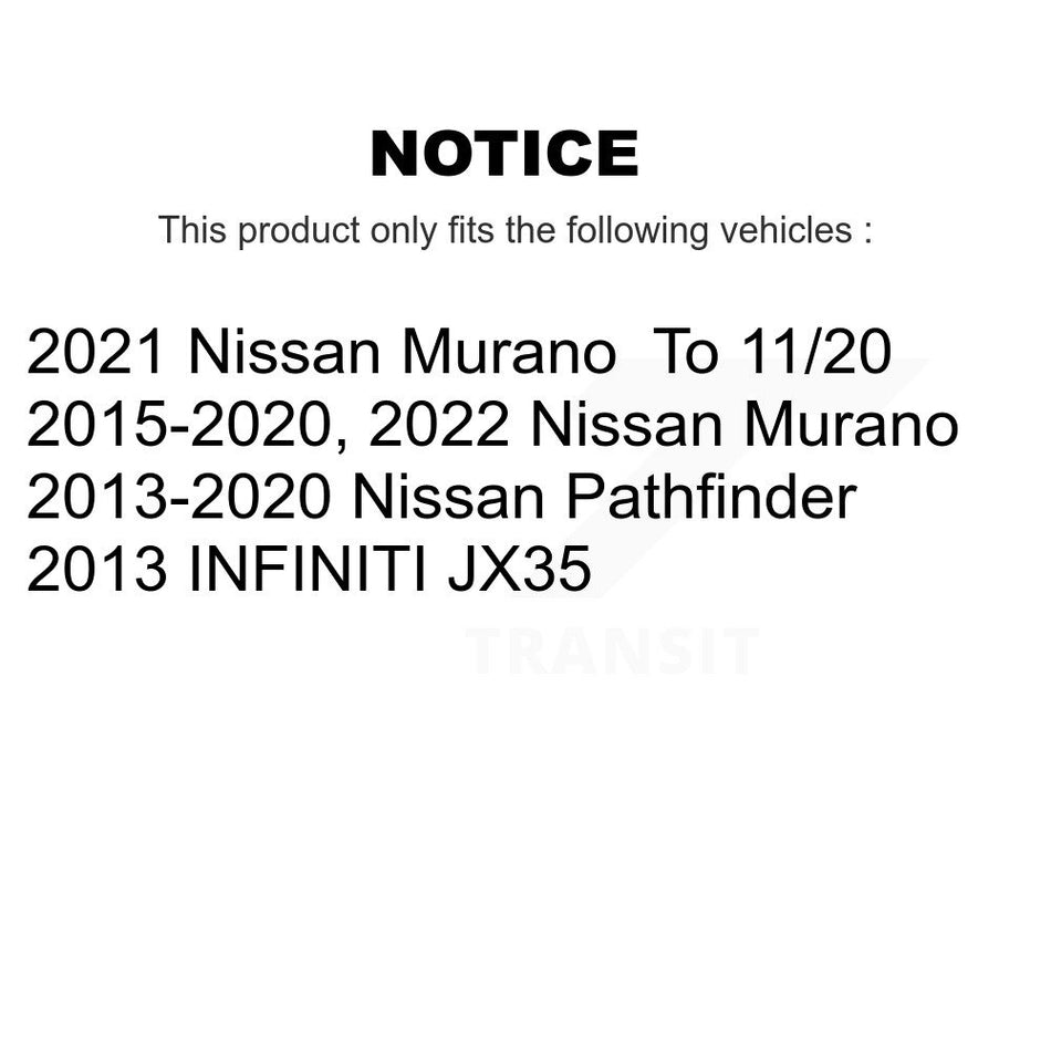 Front Rear Ceramic Pad Coated Brake Rotors Kit For Nissan Murano Pathfinder INFINITI JX35 KGA-101144