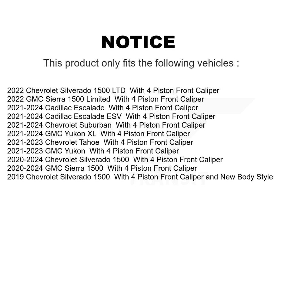 Front Rear Ceramic Pad Coat Brake Rotor Kit For Chevrolet GMC Silverado 1500 Sierra Yukon KGA-101156
