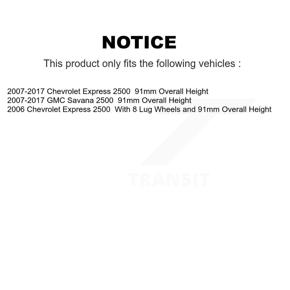Front Rear Semi-Metallic Pad Coated Brake Rotor Kit For GMC Savana 2500 Chevrolet Express KGA-101524