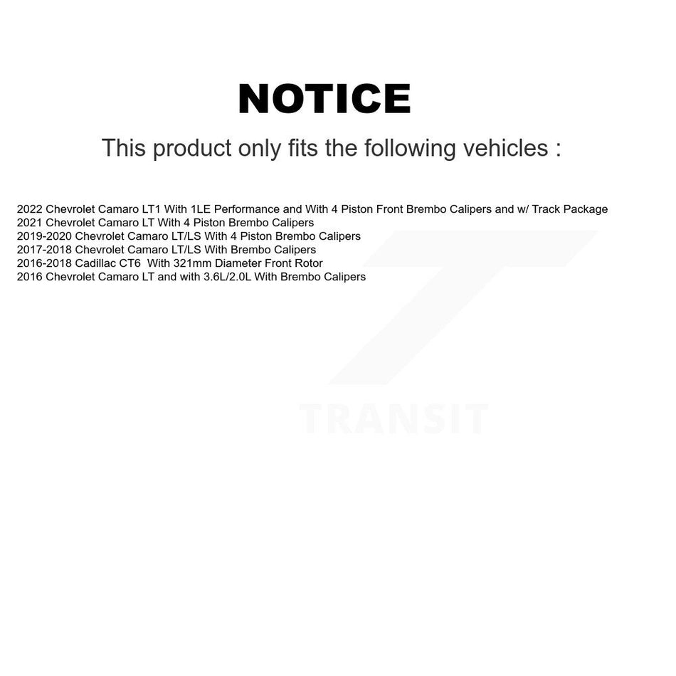 Front Semi-Metallic Rear Ceramic Pad Coated Brake Rotor Kit For Chevrolet Camaro Cadillac KGA-101600