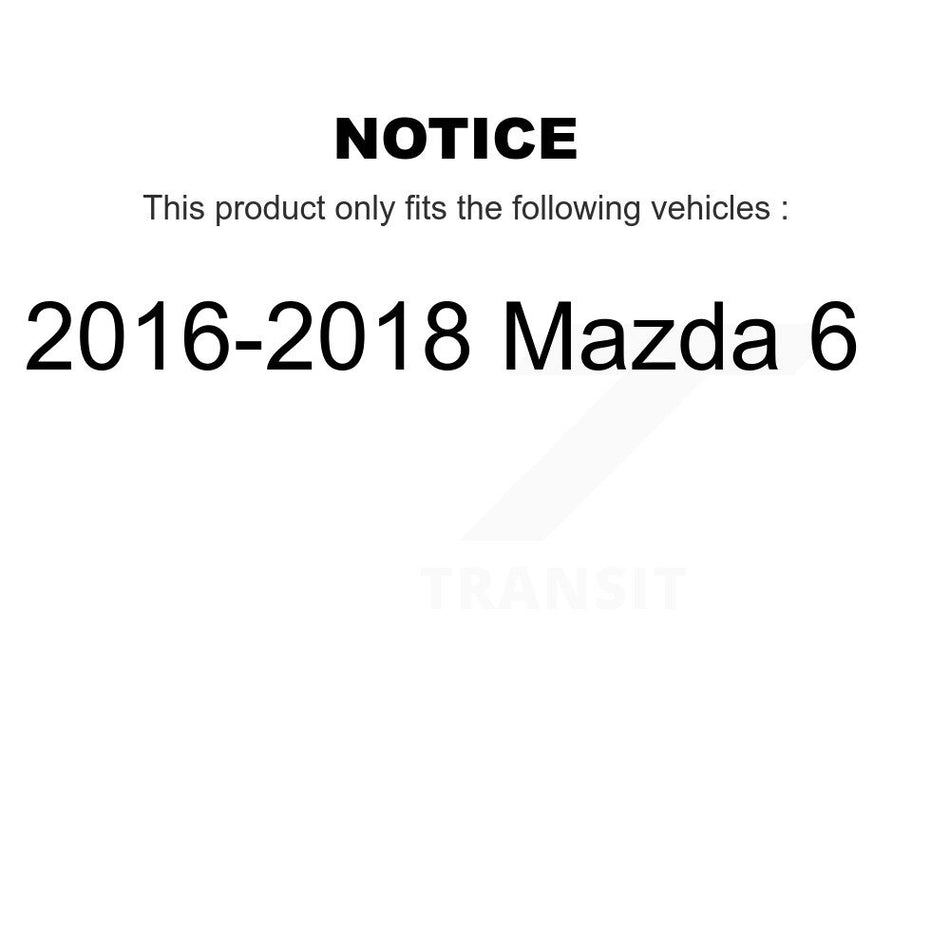 Front Rear Ceramic Pads And Coated Disc Brake Rotors Kit For 2016-2018 Mazda 6 KGA-101687