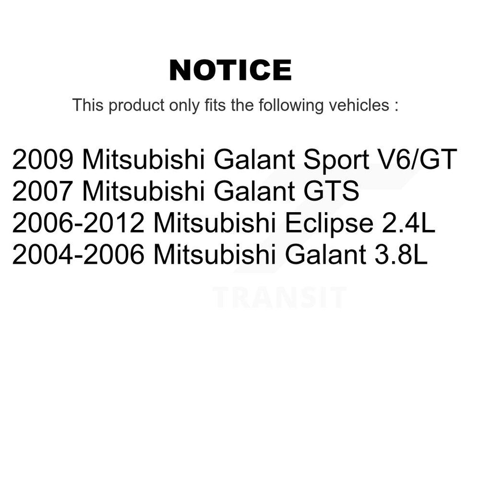 Front Rear Ceramic Pads And Coated Disc Brake Rotors Kit For Mitsubishi Eclipse Galant KGA-101792