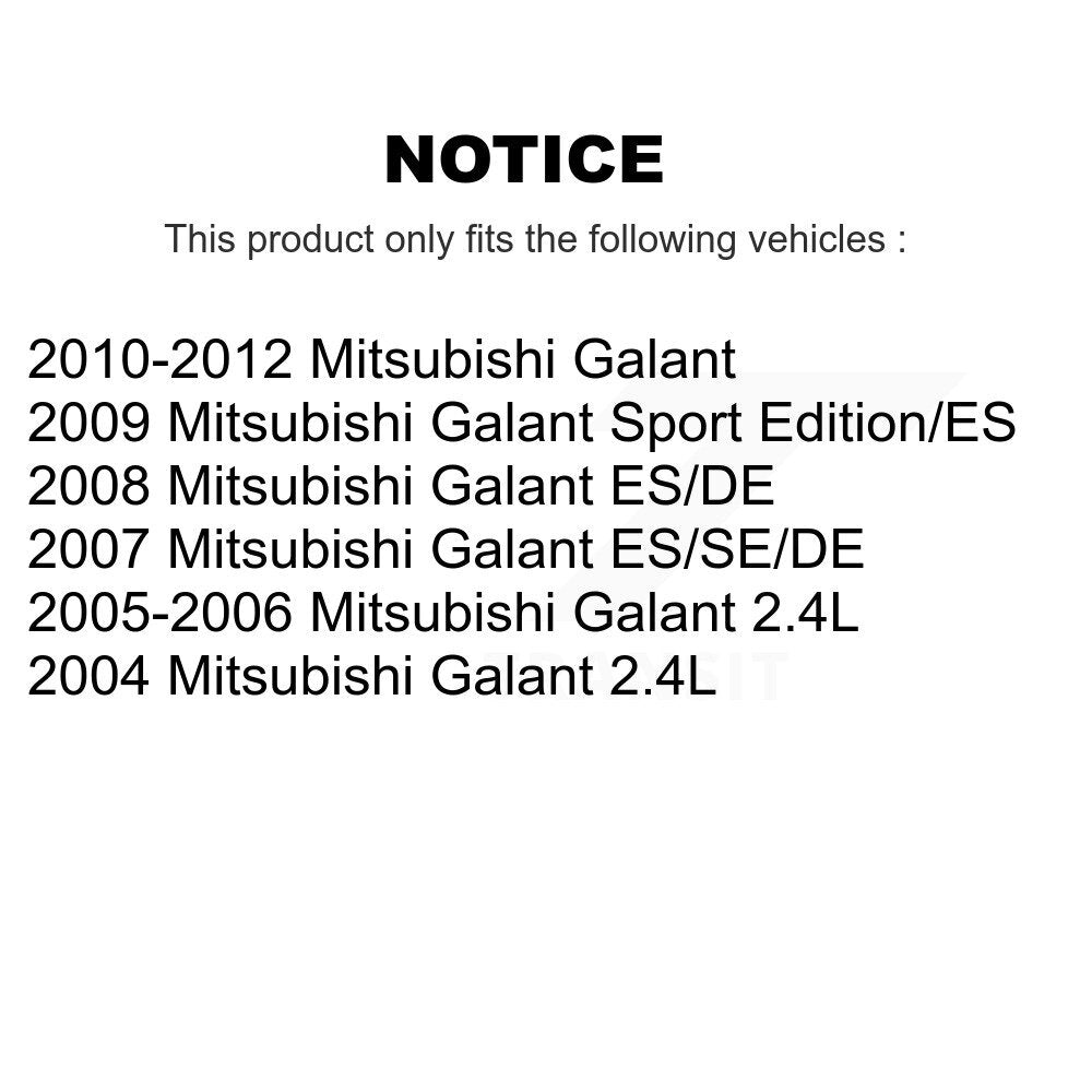 Front Rear Ceramic Pads And Coated Disc Brake Rotors Kit For Mitsubishi Galant KGA-101793