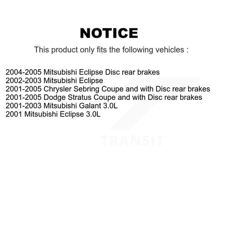 Front Rear Ceramic Pad Coat Brake Rotor Kit For Chrysler Sebring Mitsubishi Eclipse Dodge KGA-101796