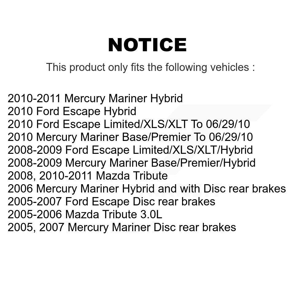 Front Rear Semi-Metallic Pad Coated Brake Rotor Kit For Ford Escape Mazda Tribute Mercury KGA-101857