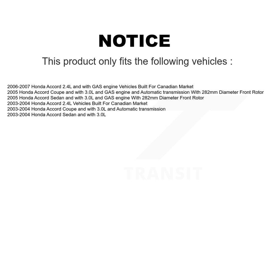 Front Rear Ceramic Pads And Coated Disc Brake Rotors Kit For Honda Accord KGA-101935