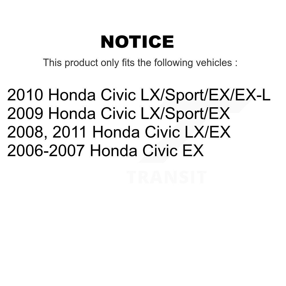 Front Rear Ceramic Pads And Coated Disc Brake Rotors Kit For Honda Civic KGA-101965