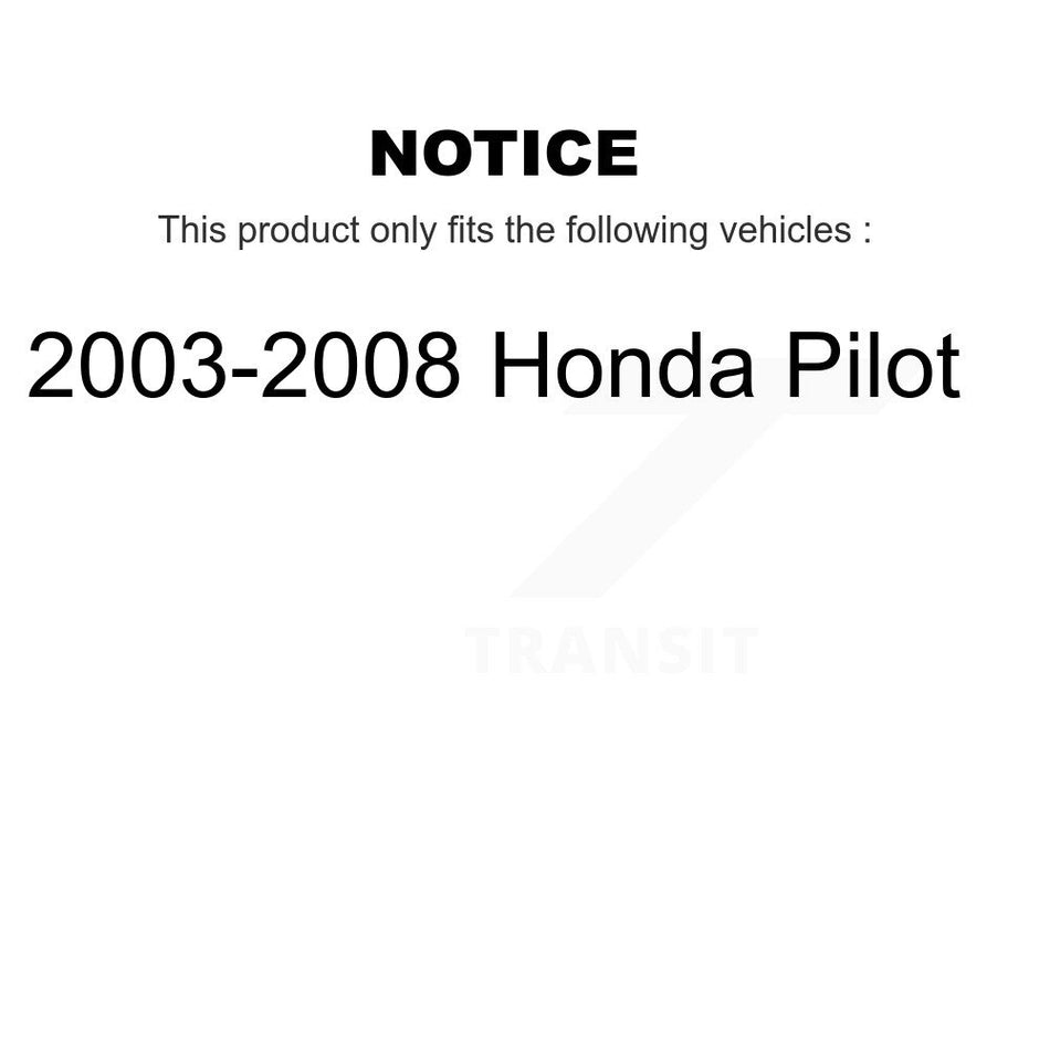 Front Rear Ceramic Pads And Coated Disc Brake Rotors Kit For 2003-2008 Honda Pilot KGA-102248