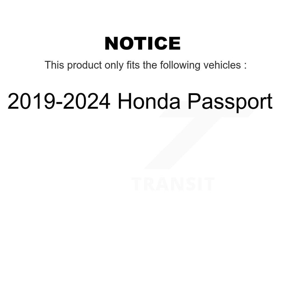 Front Rear Ceramic Pads And Coated Disc Brake Rotors Kit For 2019-2024 Honda Passport KGA-102262