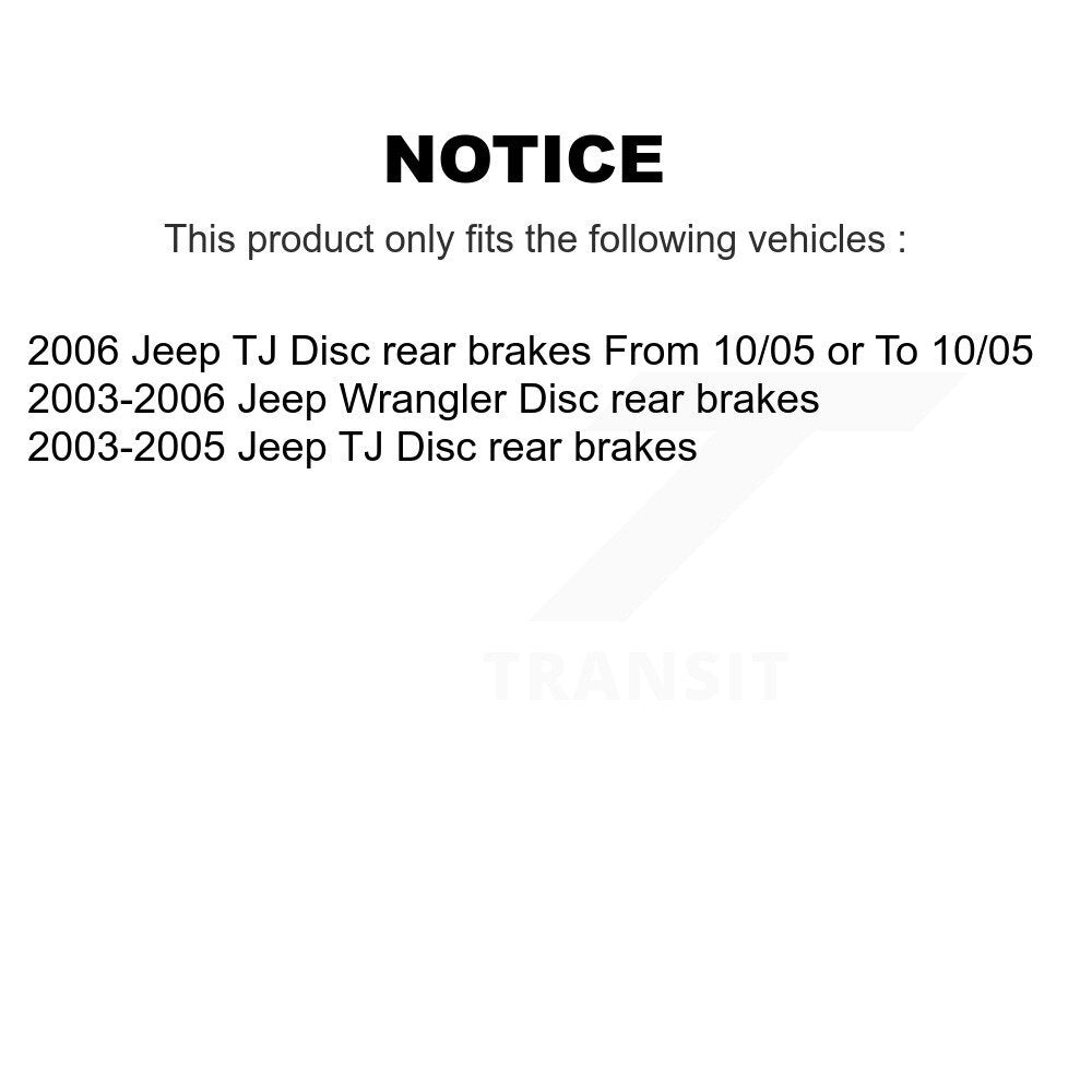 Front Rear Semi-Metallic Pad Coated Brake Rotor Kit For Jeep Wrangler TJ Disc rear brakes KGA-102280