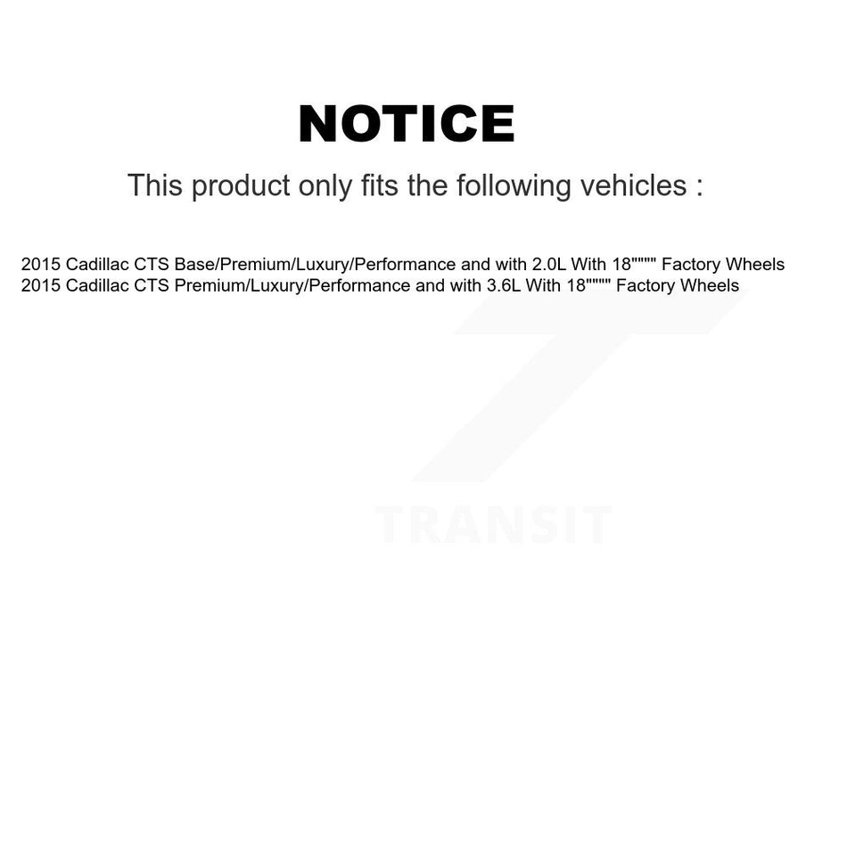 Front Semi-Metallic Rear Ceramic Pads And Coated Disc Brake Rotors Kit For Cadillac CTS KGA-102305