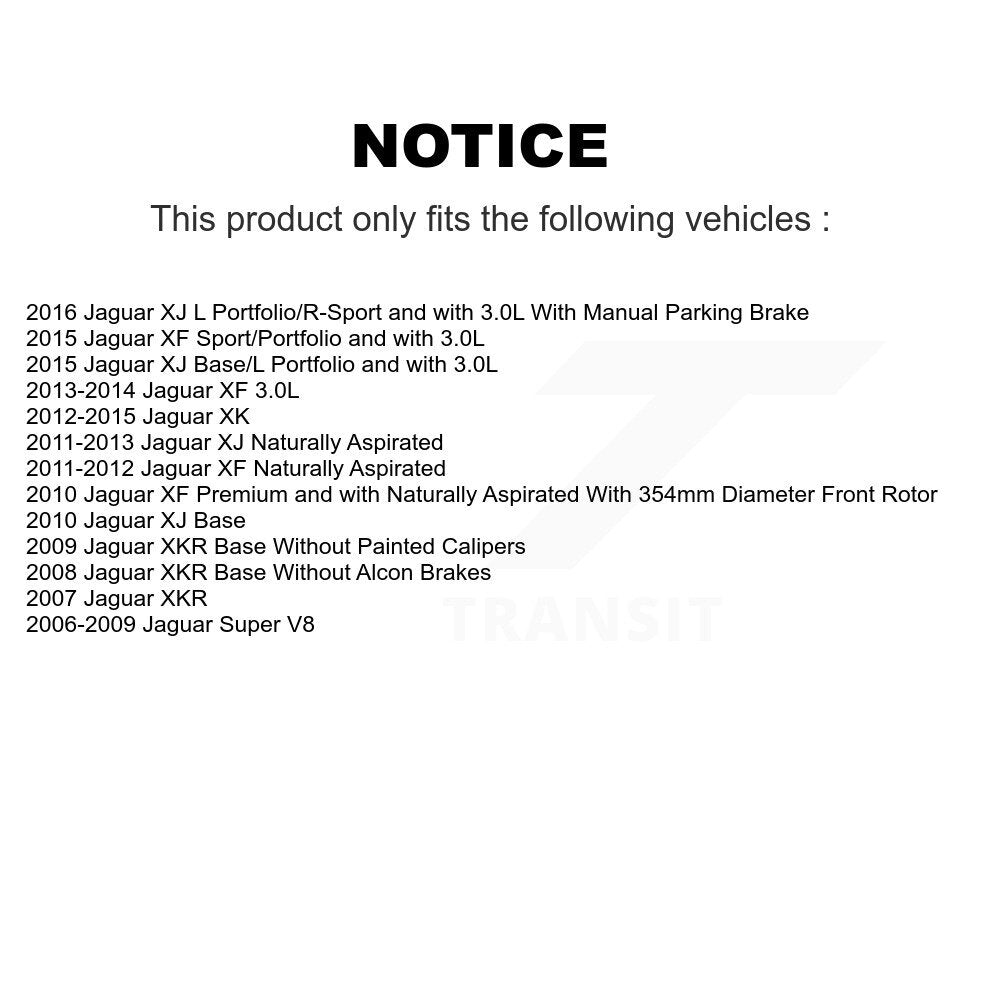 Front Semi-Metallic Rear Ceramic Pad Coated Brake Rotor Kit For Jaguar XF XJ XKR XK Super KGA-102431