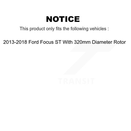 Front Ceramic Rear Semi-Metallic Pad & Coated Brake Rotor Kit For 2013-2018 Ford Focus ST KGA-102468