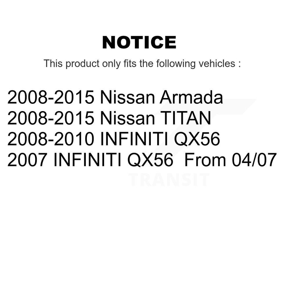 Front Rear Ceramic Pad Coated Disc Brake Rotors Kit For Nissan TITAN Armada INFINITI QX56 KGA-102659