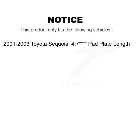 Front Ceramic Rear Semi-Metallic Pads And Coated Disc Brake Rotors Kit For Toyota Sequoia KGA-102727