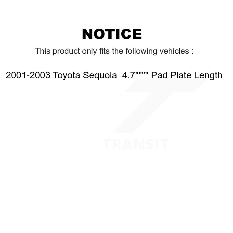 Front Ceramic Rear Semi-Metallic Pads And Coated Disc Brake Rotors Kit For Toyota Sequoia KGA-102728