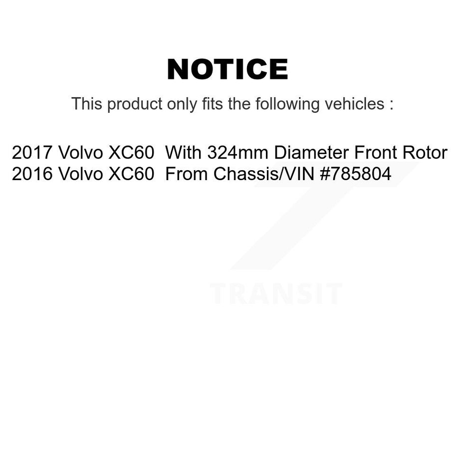 Front Ceramic Rear Semi-Metallic Pads And Coated Disc Brake Rotors Kit For Volvo XC60 KGA-102865
