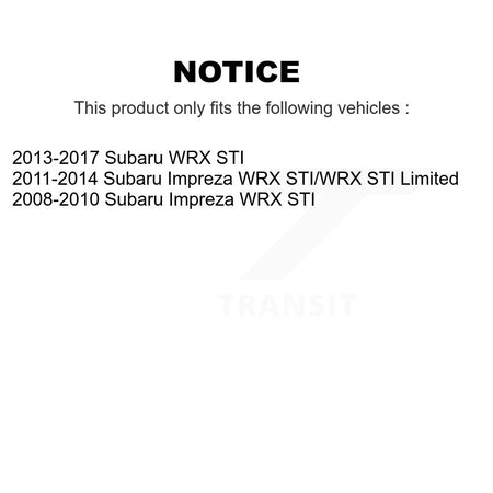 Front Rear Semi-Metallic Pads And Coated Disc Brake Rotors Kit For Subaru Impreza WRX STI KGA-102944