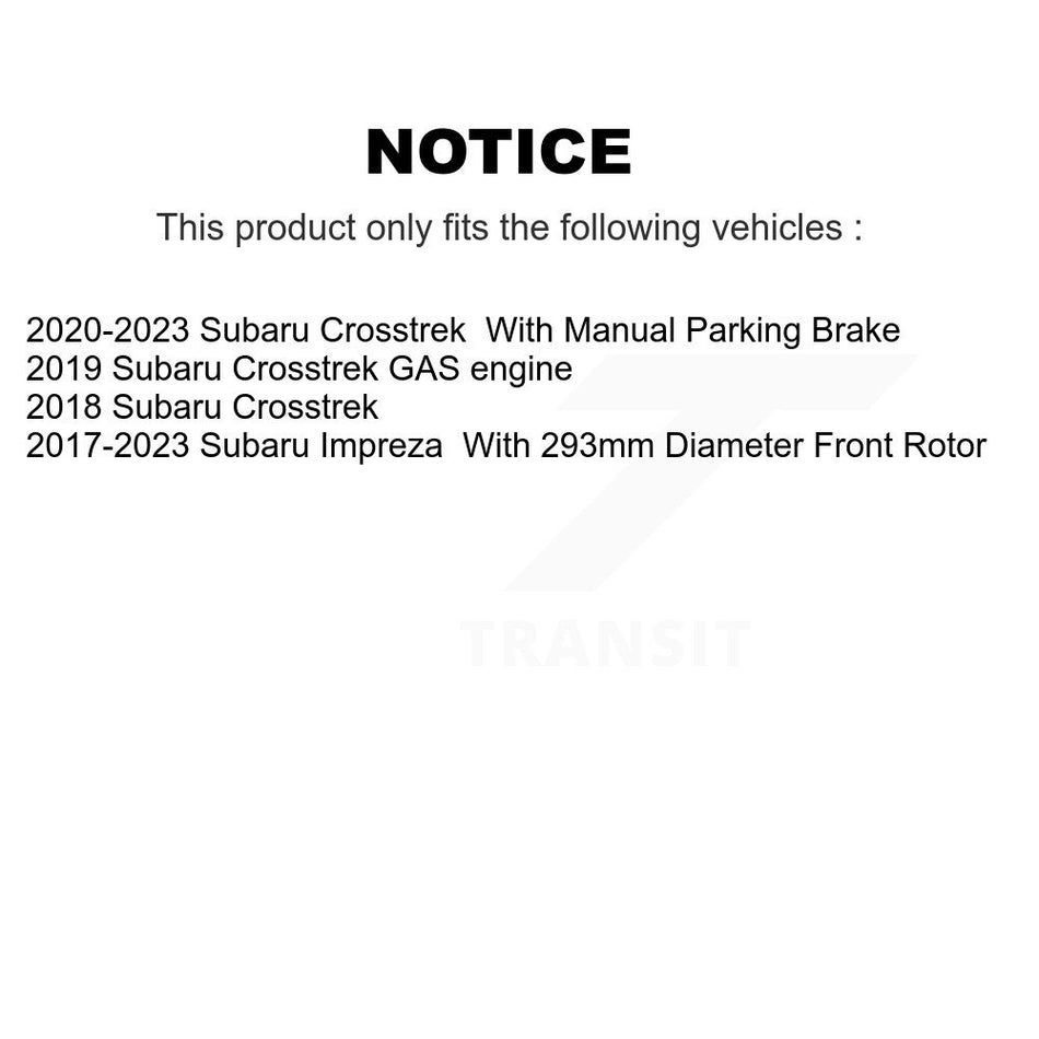 Front Rear Ceramic Pads And Coated Disc Brake Rotors Kit For Subaru Crosstrek Impreza KGA-102953