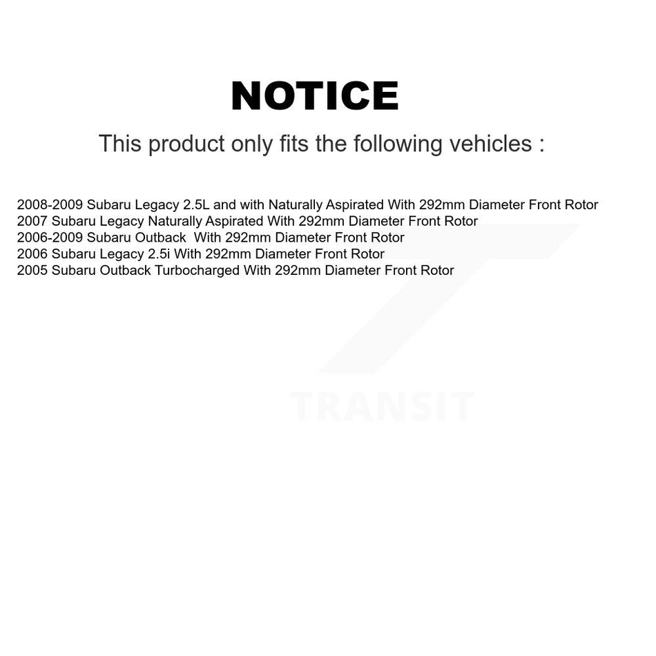 Front Rear Ceramic Pads And Coated Disc Brake Rotors Kit For Subaru Outback Legacy KGA-102970