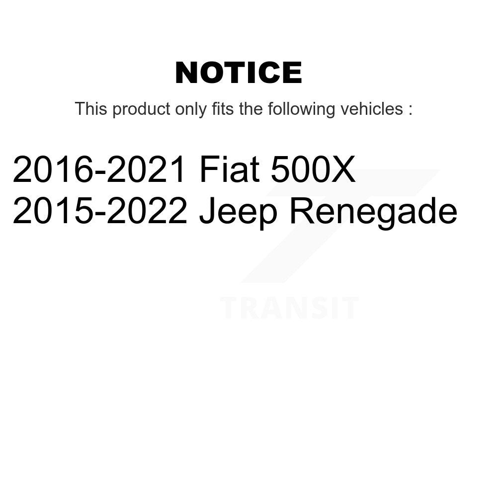 Front Rear Ceramic Pads And Coated Disc Brake Rotors Kit For Jeep Renegade Fiat 500X KGA-103004