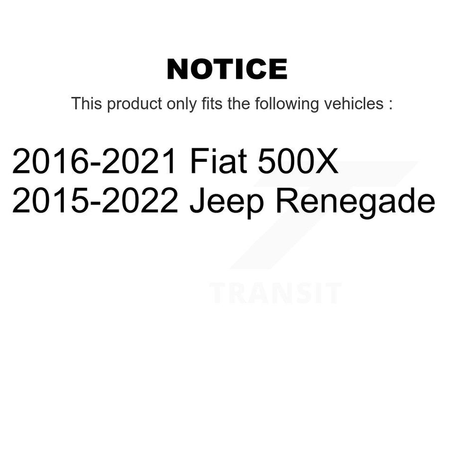 Front Rear Ceramic Pads And Coated Disc Brake Rotors Kit For Jeep Renegade Fiat 500X KGA-103004
