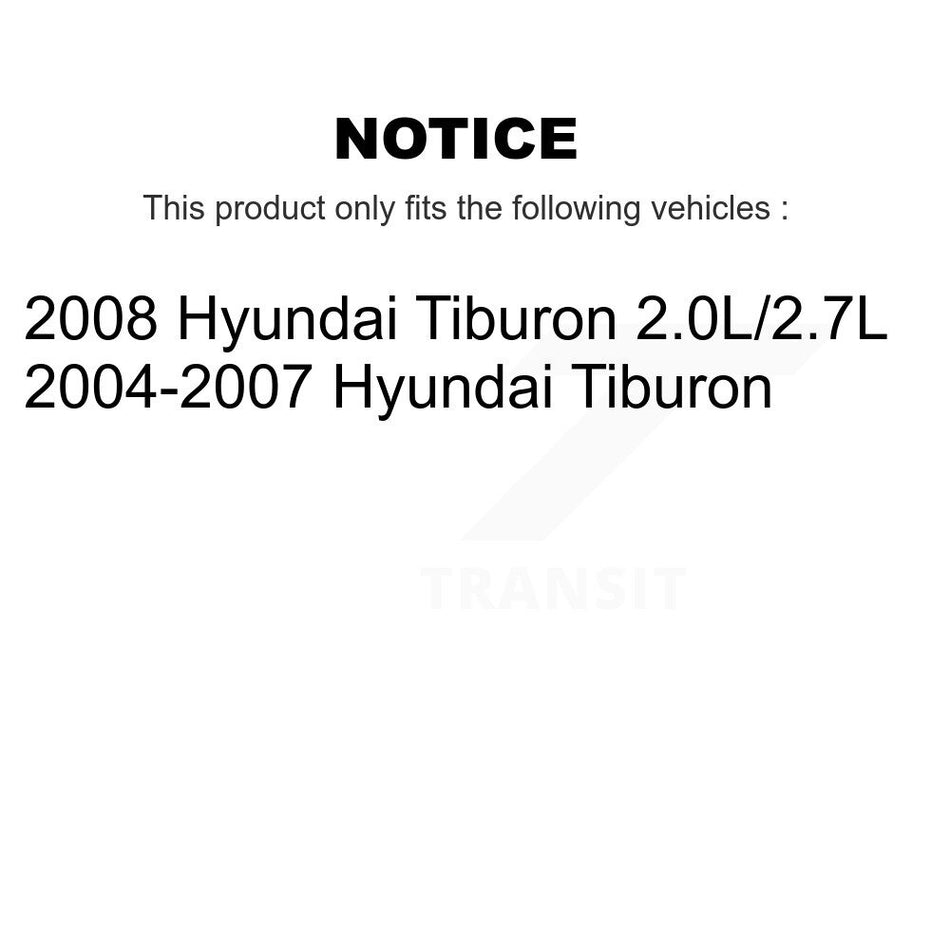Front Rear Ceramic Pads And Coated Disc Brake Rotors Kit For Hyundai Tiburon KGA-103184