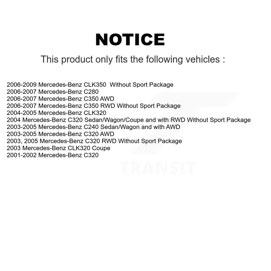 Front Rear Semi-Metallic Pad Coat Brake Rotor Kit For Mercedes-Benz C280 C240 CLK350 C320 KGA-103256