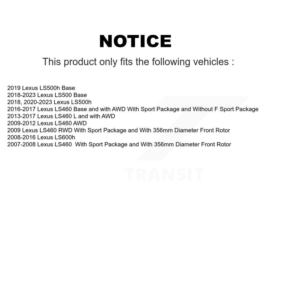 Front Coated Disc Brake Rotors And Ceramic Pads Kit For Lexus LS460 LS500 LS600h LS500h KGA-103361