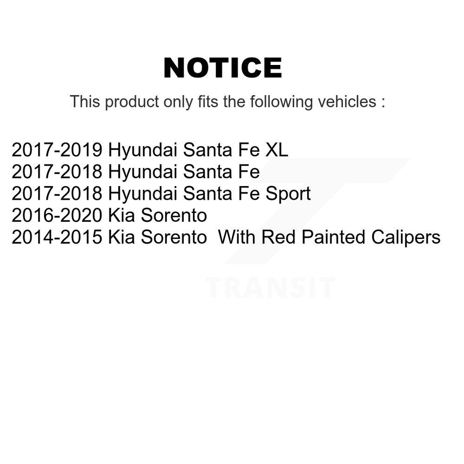 Rear Coated Disc Brake Rotors & Ceramic Pad Kit For Kia Sorento Hyundai Santa Fe Sport XL KGA-103448