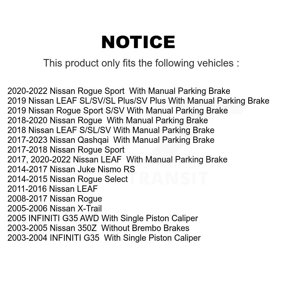 Rear Coated Brake Rotors Ceramic Pad Kit For Nissan Rogue Sport Qashqai LEAF Juke X-Trail KGA-103502