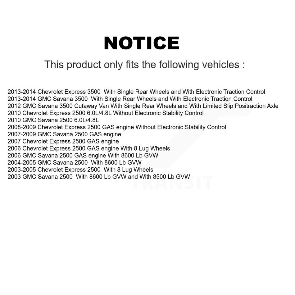 Rear Coated Disc Brake Rotor & Ceramic Pad Kit For Chevrolet GMC Express 2500 Savana 3500 KGA-103548