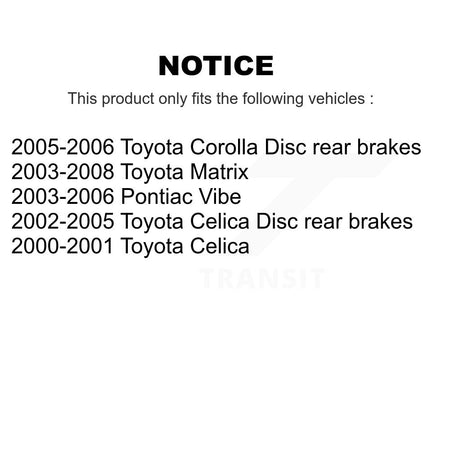 Rear Coat Brake Rotor Semi-Metallic Pad Kit For Toyota Matrix Corolla Pontiac Vibe Celica KGA-103569