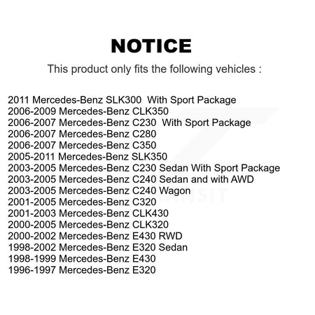 Rear Coated Brake Rotor & Semi-Metallic Pad Kit For Mercedes-Benz C230 SLK350 CLK320 E320 KGA-103572