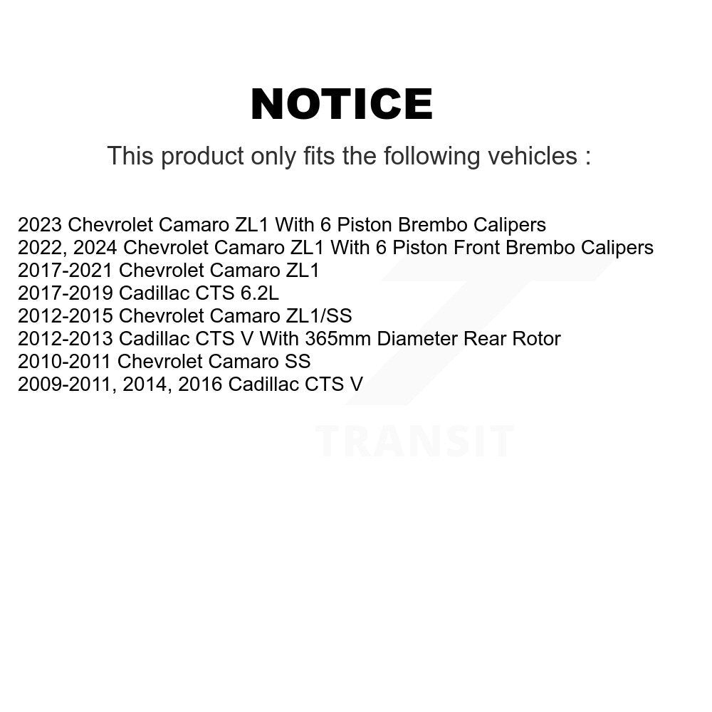 Rear Coated Disc Brake Rotors And Semi-Metallic Pad Kit For Chevrolet Camaro Cadillac CTS KGA-103599