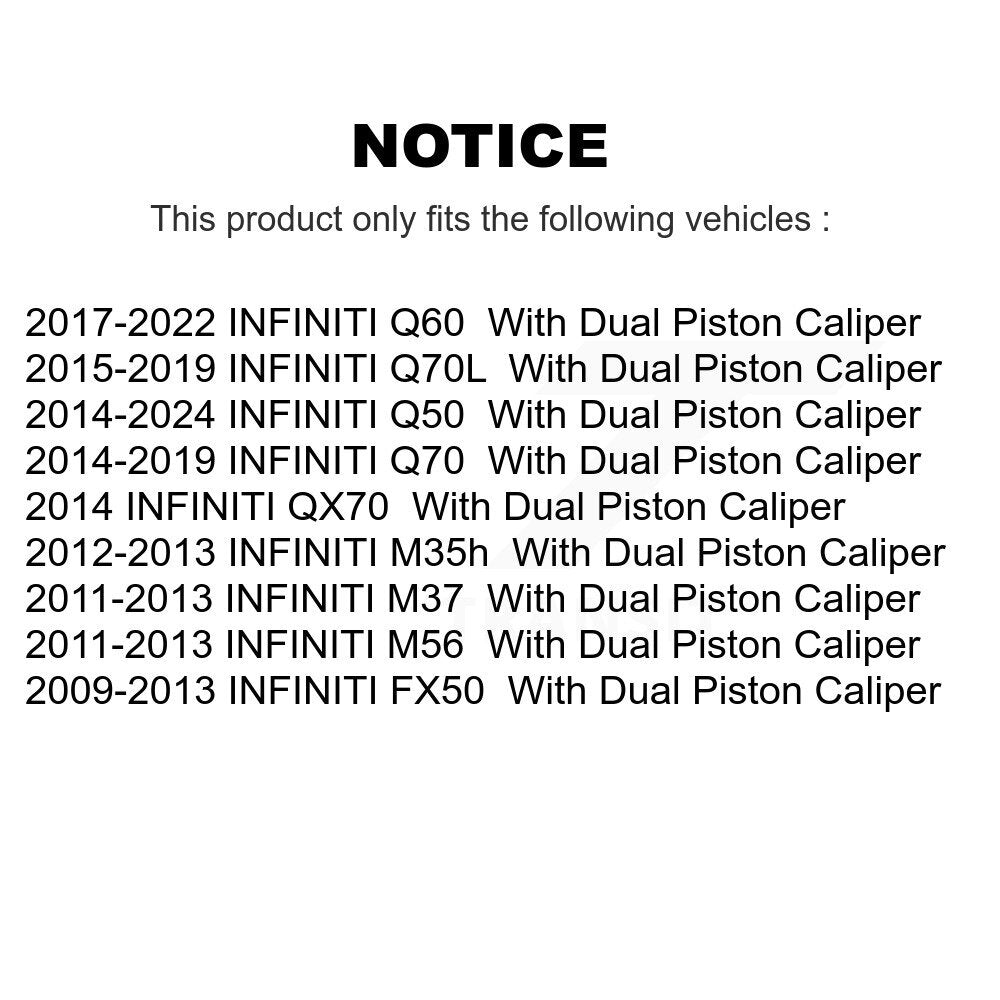 Rear Coated Brake Rotor & Ceramic Pad Kit For INFINITI Q50 Q60 M37 FX50 QX70 Q70 Q70L M56 KGA-103674