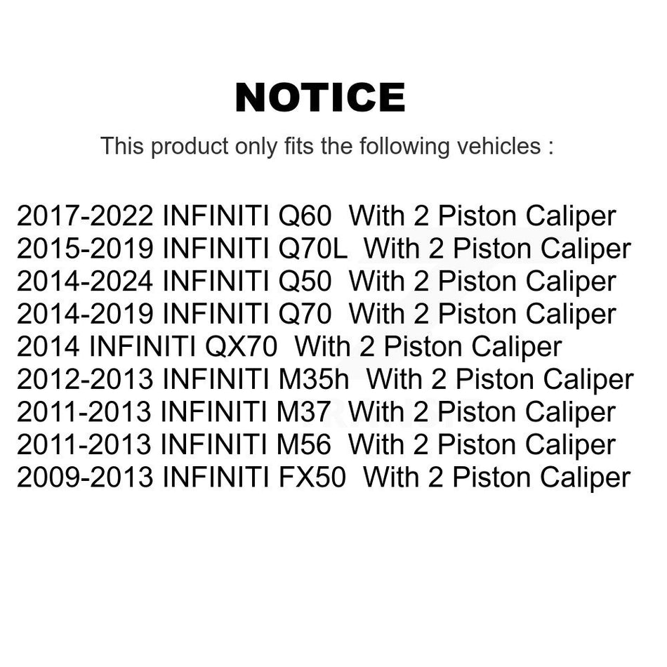 Rear Coated Brake Rotor & Ceramic Pad Kit For INFINITI Q50 Q60 M37 FX50 QX70 Q70 Q70L M56 KGA-103674