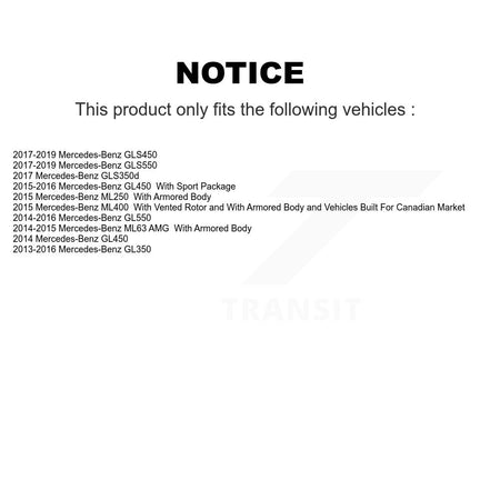 Rear Coated Brake Rotor Ceramic Pad Kit For Mercedes-Benz GL350 GLS450 ML400 GLS550 GL550 KGA-103687