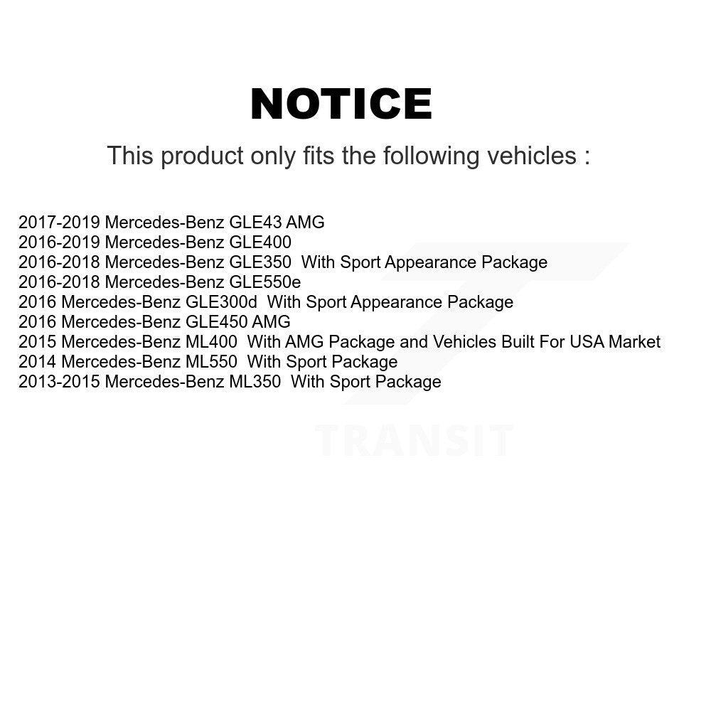 Rear Coated Brake Rotor & Ceramic Pad Kit For Mercedes-Benz ML350 GLE400 GLE350 GLE43 AMG KGA-103688