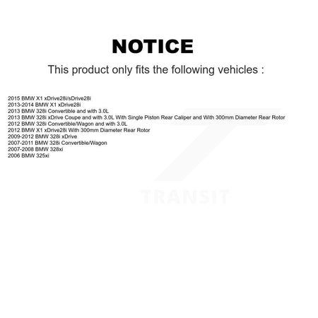 Rear Coated Disc Brake Rotor And Semi-Metallic Pad Kit For BMW 328i xDrive X1 328xi 325xi KGA-103706