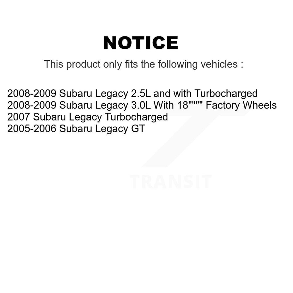 Rear Coated Disc Brake Rotors And Semi-Metallic Pads Kit For Subaru Legacy KGA-103744