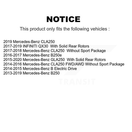 Rear Coat Brake Rotor Semi-Metallic Pad Kit For Mercedes-Benz GLA250 CLA250 B250 INFINITI KGA-103845