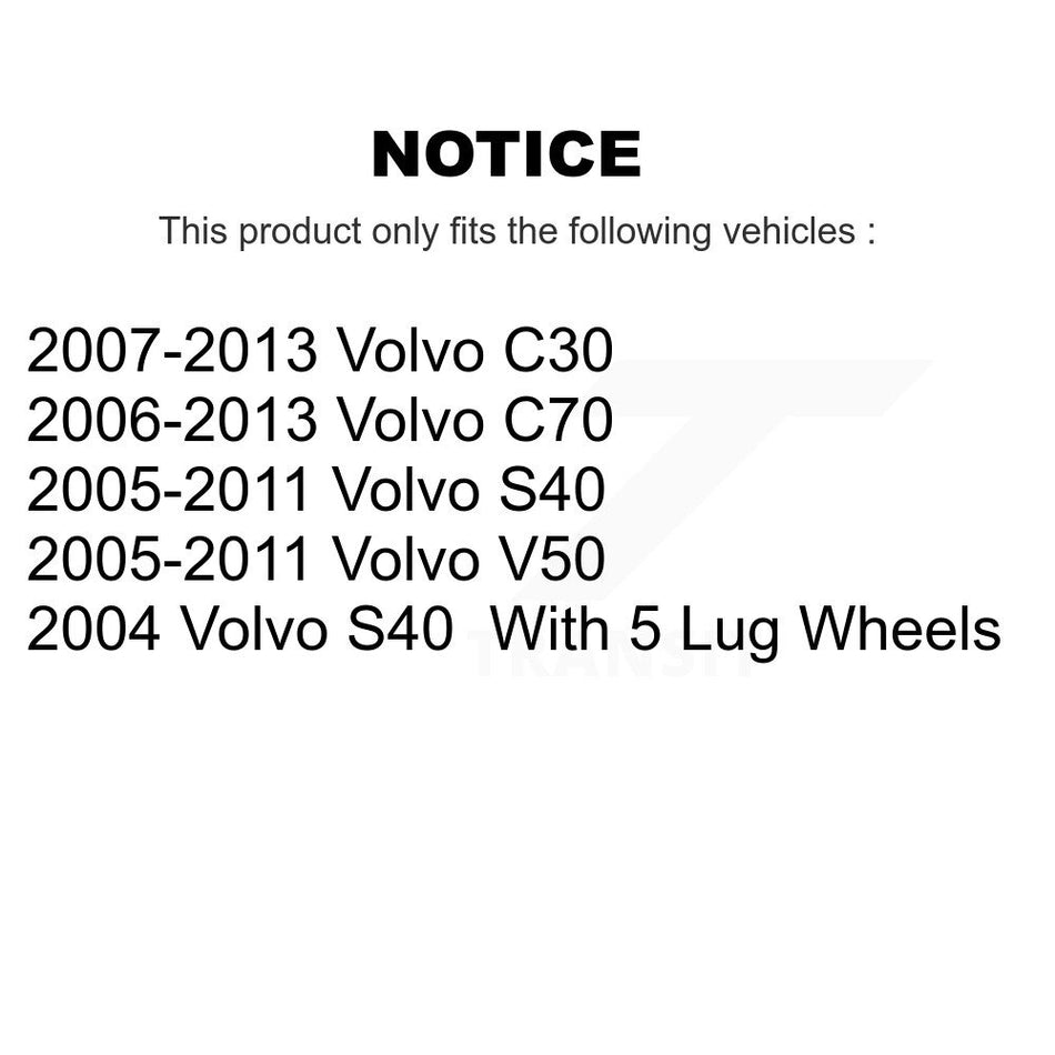 Rear Coated Disc Brake Rotors And Semi-Metallic Pads Kit For Volvo S40 C30 V50 C70 KGA-103926