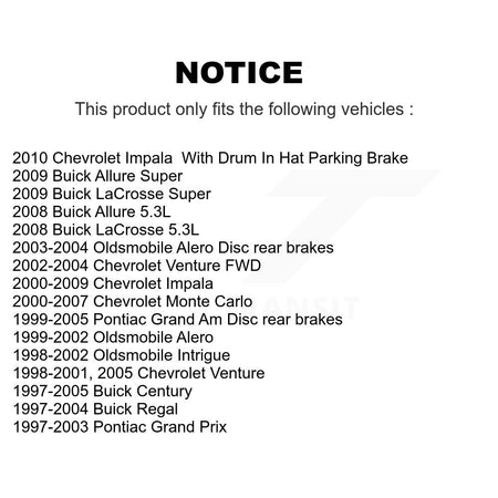 Rear Coat Brake Rotor Ceramic Pad Kit For Chevrolet Impala Buick Pontiac Grand Am Century KGA-103992