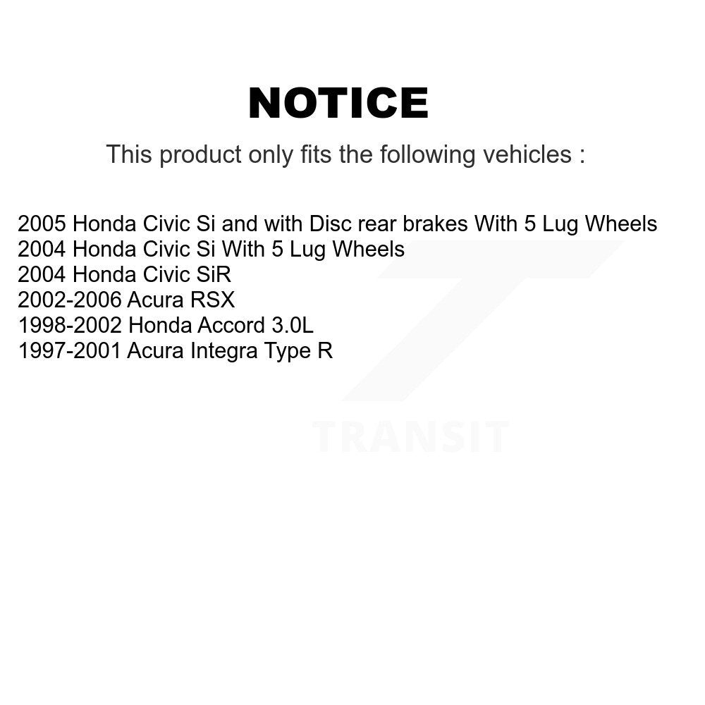 Rear Coated Disc Brake Rotor And Ceramic Pad Kit For Honda Civic Accord Acura RSX Integra KGA-104012