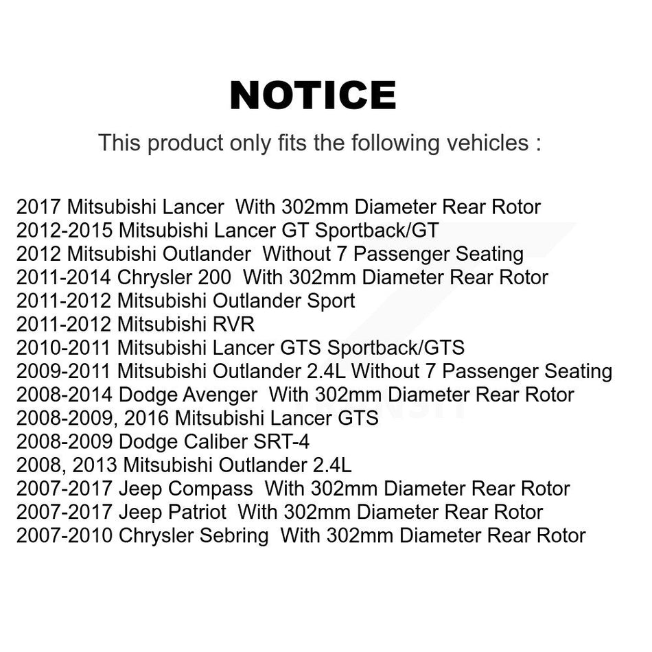 Rear Coat Brake Rotor Ceramic Pad Kit For Mitsubishi Jeep Lancer Patriot Chrysler Compass KGA-104033