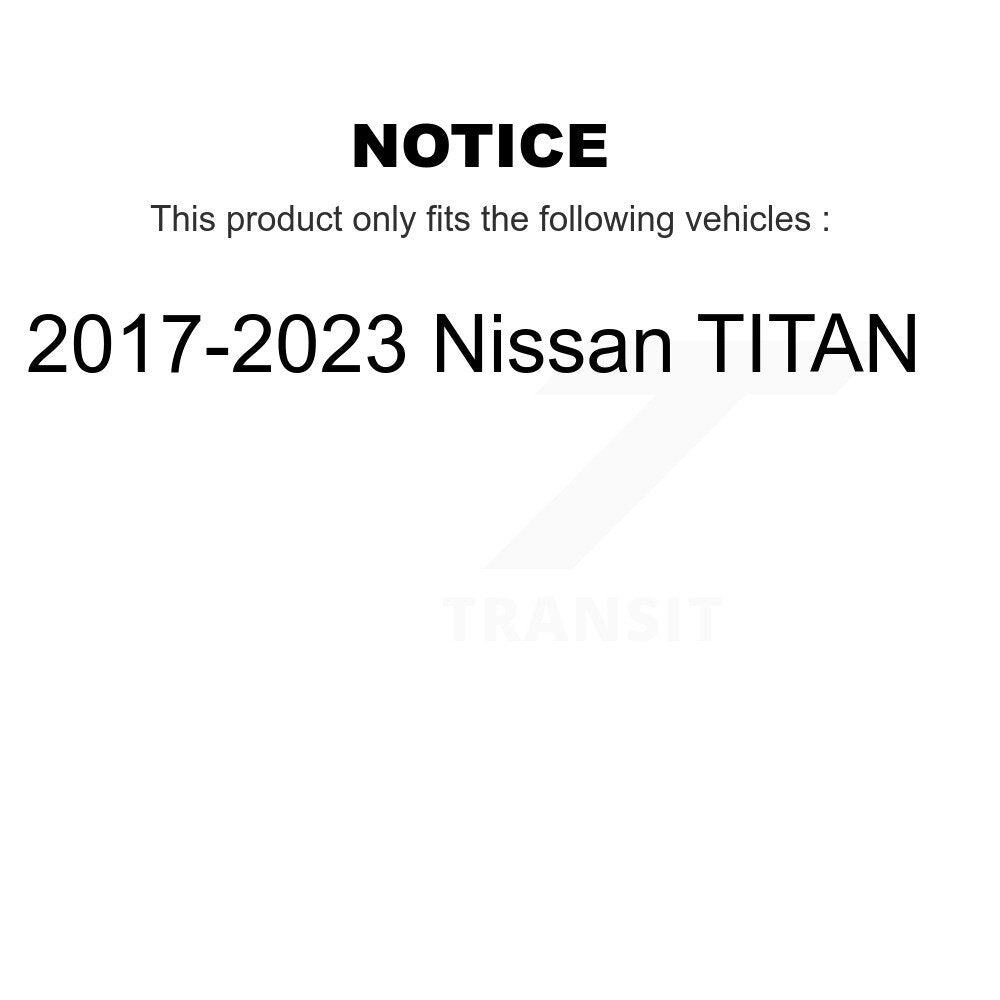 Rear Coated Disc Brake Rotors And Ceramic Pads Kit For 2017-2023 Nissan TITAN KGA-104125